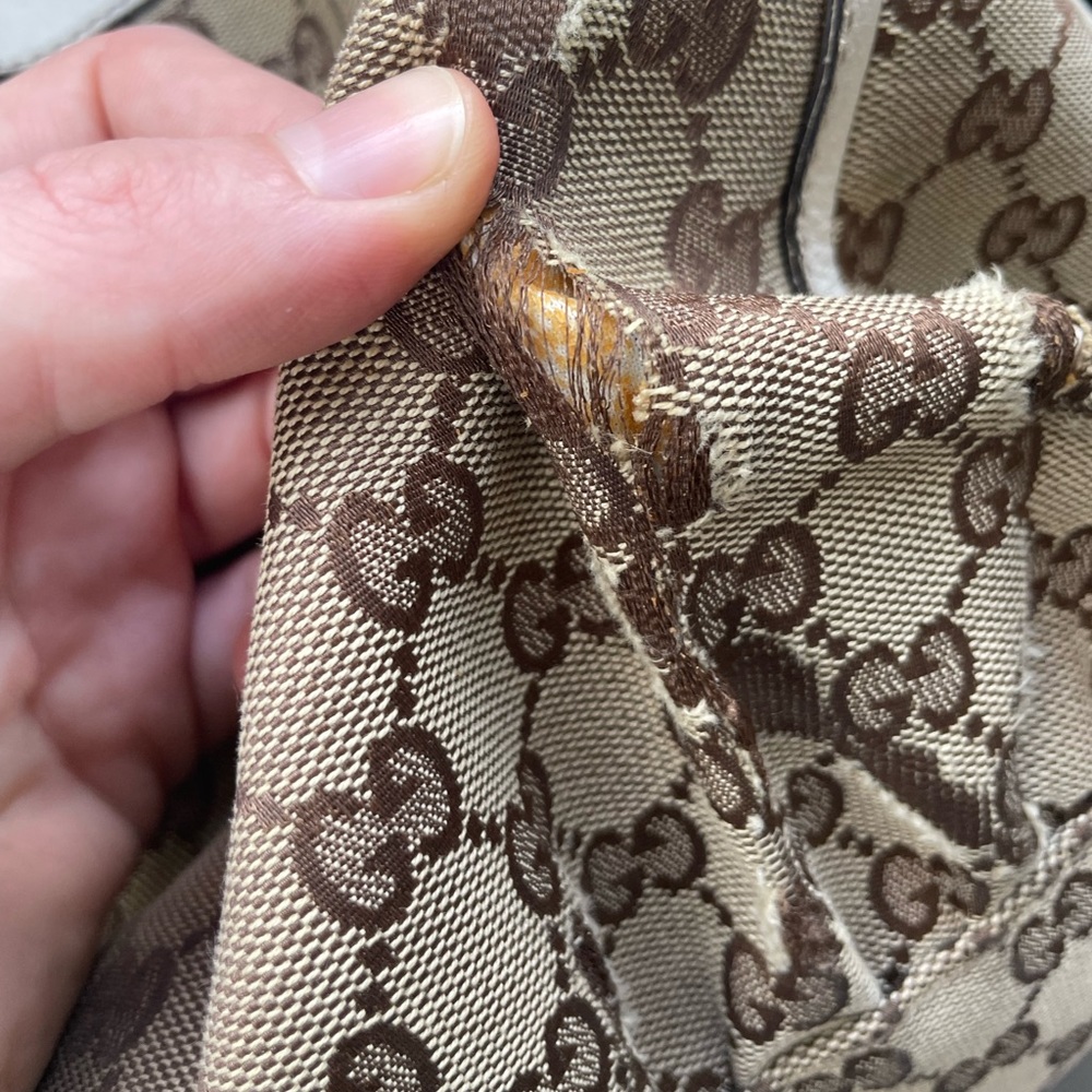 GUCCI CANVAS HOBO WITH SILVER HARDWARE - Picture 10 of 16